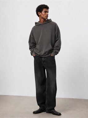 mnml Men’s Charcoal Gray Brown Oversized Hoodie - Size M